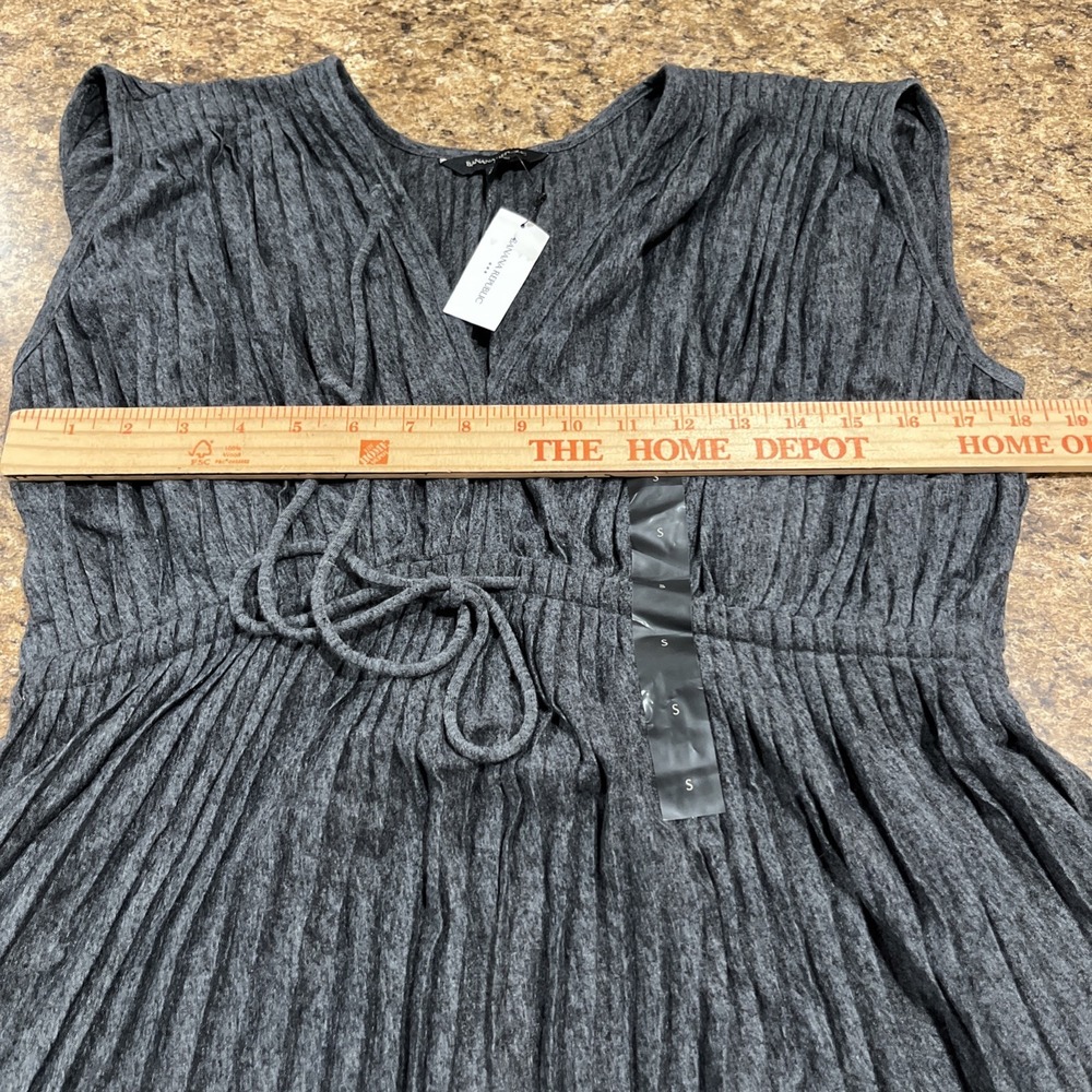 Banana Republic Pleated Peplum V Neck Sleeveless Top Drawstring Waist Sz S NWT - Picture 11 of 14